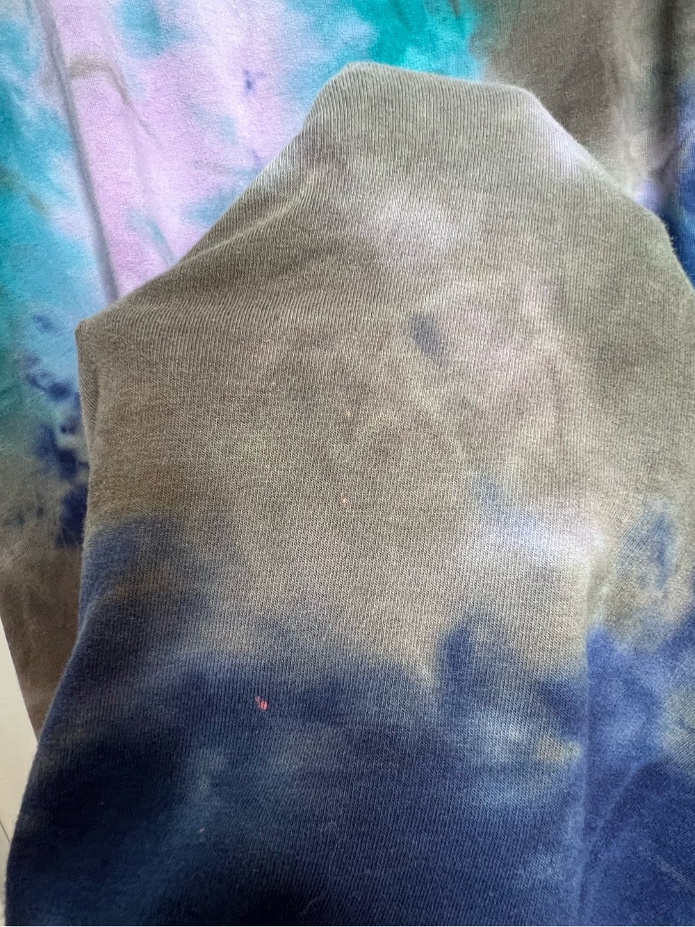 Torrid Tie-Dye Scoop Neck Midi Dress in Teal, Purple, and Gray. Size 1. - Picture 13 of 16